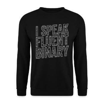 Robotique parlant couramment Ingénieur en robotique binaire - Sweat-shirt Unisexe - noir - Devant - Alina (178cm) & Michal (187cm)