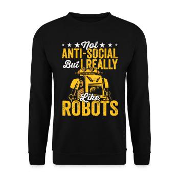 Les amateurs de robotique comme Robot Engineer - Sweat-shirt Unisexe - noir - Devant - Alina (178cm) & Michal (187cm)