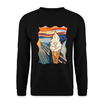 Crème glacée The Scream Art Popsicle Edvard - Sweat-shirt Unisexe - noir - Devant - Alina (178cm) & Michal (187cm)
