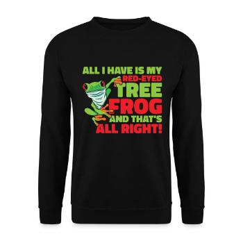 Red Eyed Tree Frog Cute Rainforest Amphibian - Unisex Sweatshirt - black - Front - Alina (178cm) & Michal (187cm)