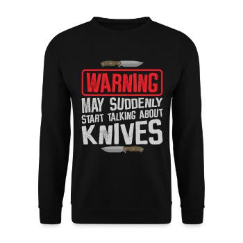 Knifemaking Knife Making Bladesmith Smithing Knife - Unisex Sweatshirt - black - Front - Alina (178cm) & Michal (187cm)