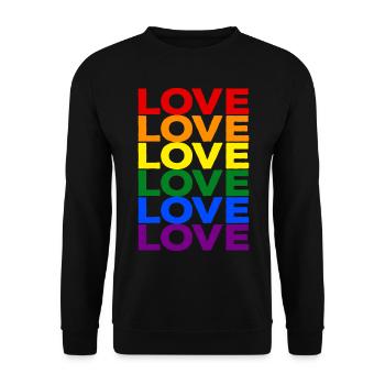 Pride LGBT Gay Love Rainbow LGBTQ CSD Gift - Unisex Sweatshirt - black - Front - Alina (178cm) & Michal (187cm)