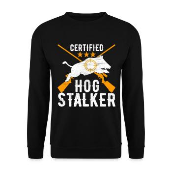 Chasseurs Chasse au sanglier - Sweat-shirt Unisexe - noir - Devant - Alina (178cm) & Michal (187cm)