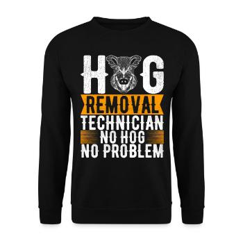 Jäger Wildschwein Jagen - Unisex Pullover - Schwarz - Vorne - Alina (178cm) & Michal (187cm)