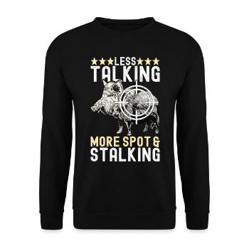 Chasseurs Chasse au sanglier - Sweat-shirt Unisexe - noir - Devant - Alina (178cm) & Michal (187cm)