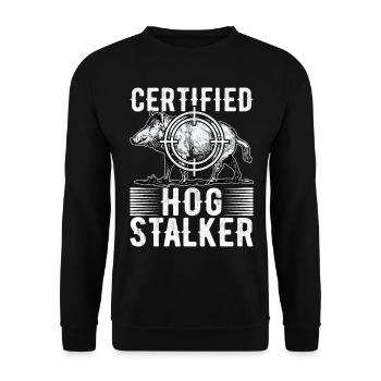 Jäger Wildschwein Jagen - Unisex Pullover - Schwarz - Vorne - Alina (178cm) & Michal (187cm)