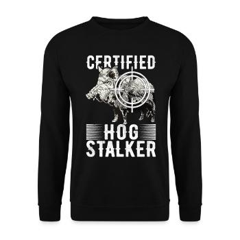 Chasseurs Chasse au sanglier - Sweat-shirt Unisexe - noir - Devant - Alina (178cm) & Michal (187cm)