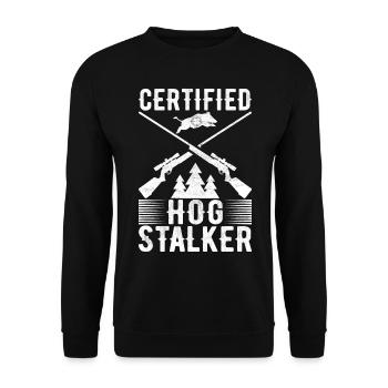 Jäger Wildschwein Jagen - Unisex Pullover - Schwarz - Vorne - Alina (178cm) & Michal (187cm)