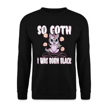 Satan Beelzebub Devil Gothic Pentagram Mystical - Unisex Sweatshirt - black - Front - Alina (178cm) & Michal (187cm)
