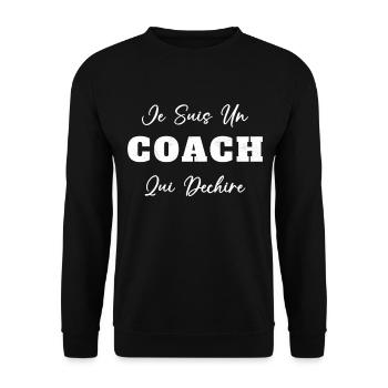 Je Suis Un Coach Qui Déchire Entraîneur Drôle - Sweat-shirt Unisexe - noir - Devant - Alina (178cm) & Michal (187cm)