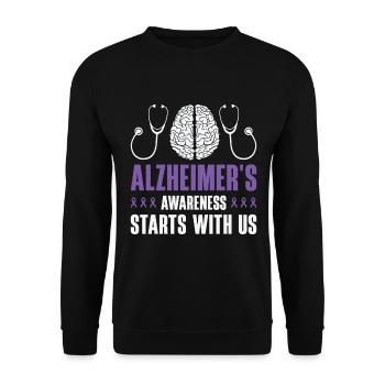Alzheimer's Awareness Brain Doctors Health - Unisex Sweatshirt - black - Front - Alina (178cm) & Michal (187cm)