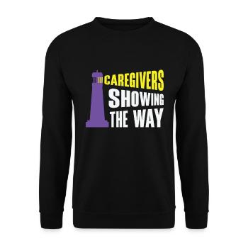 Caregiver Alzheimer's Awareness Medical Caregiving - Unisex Sweatshirt - black - Front - Alina (178cm) & Michal (187cm)