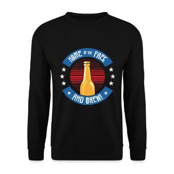 USA Independence Beer Drinking Freedom - Unisex Sweatshirt - black - Front - Alina (178cm) & Michal (187cm)