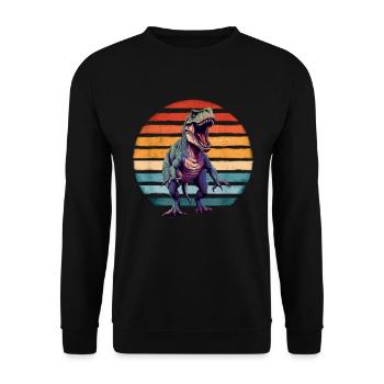 T-Rex Dinosaure Dino Paléontologie Paléontologie - Sweat-shirt Unisexe - noir - Devant - Alina (178cm) & Michal (187cm)