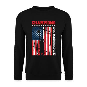 USA Independence American Flag Freedom Sports - Unisex Sweatshirt - black - Front - Alina (178cm) & Michal (187cm)