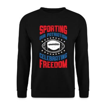 USA Independence American Flag Freedom Sports - Unisex Sweatshirt - black - Front - Alina (178cm) & Michal (187cm)