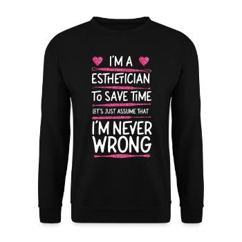 Cute Licensed Esthetician Skincare - Unisex Pullover - Schwarz - Vorne - Alina (178cm) & Michal (187cm)