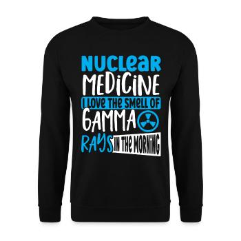 Médecine nucléaire J’aime l’odeur de - Sweat-shirt Unisexe - noir - Devant - Alina (178cm) & Michal (187cm)