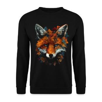 Fuchs Tierliebhaber Geschenk Wildtier Tier Motiv - Unisex Pullover - Schwarz - Vorne - Alina (178cm) & Michal (187cm)