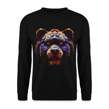 Bear Polygon Art Animal Fantasy Animal Lover - Unisex Sweatshirt - black - Front - Alina (178cm) & Michal (187cm)