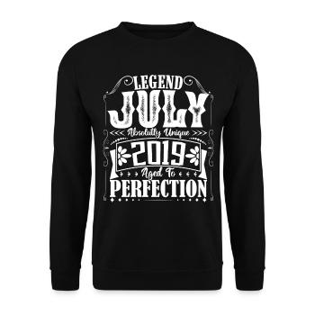 July 2019. Birthday gift July 2019. - Unisex Sweatshirt - black - Front - Alina (178cm) & Michal (187cm)