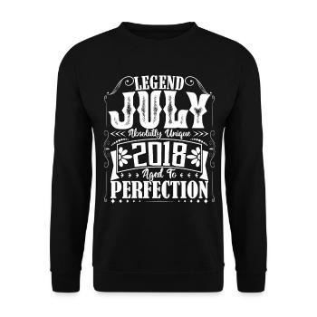 July 2018. Birthday gift July 2018. - Unisex Sweatshirt - black - Front - Alina (178cm) & Michal (187cm)
