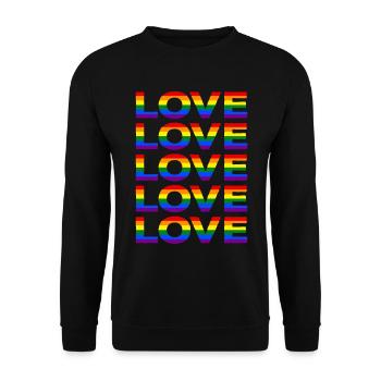 Pride LGBT LGBTQ Rainbow Flag Love CSD Gift - Unisex Sweatshirt - black - Front - Alina (178cm) & Michal (187cm)