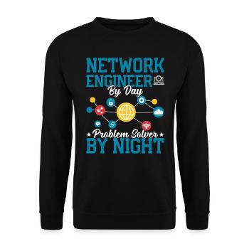 Network Technician Problem Solver Administrator - Unisex Sweatshirt - black - Front - Alina (178cm) & Michal (187cm)