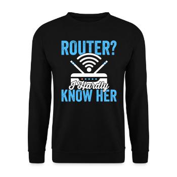 Network Technician Router Administrator Engineering - Unisex Sweatshirt - black - Front - Alina (178cm) & Michal (187cm)