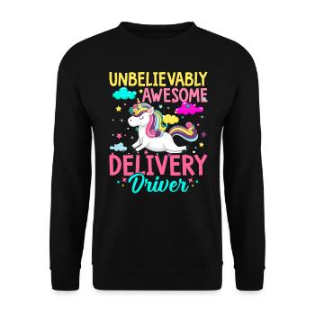 Ingenious delivery driver appreciation expert - Unisex Sweatshirt - black - Front - Alina (178cm) & Michal (187cm)