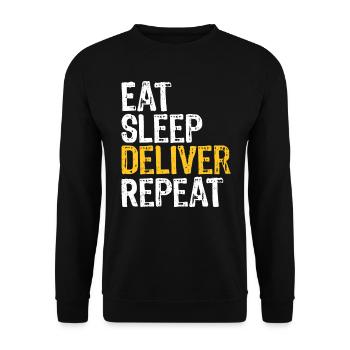 Delivery Driver, Appreciation, Food, Sleep - Unisex Sweatshirt - black - Front - Alina (178cm) & Michal (187cm)