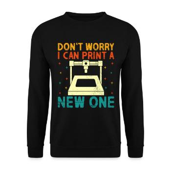 Don't worry, I can print a new 3D print - Unisex Sweatshirt - black - Front - Alina (178cm) & Michal (187cm)