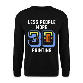 Fewer people More 3D printing nozzle 3D printing - Unisex Sweatshirt - black - Front - Alina (178cm) & Michal (187cm)