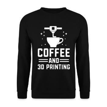 Coffee And 3D Printing Caffeine Nozzle 3D Printer - Unisex Sweatshirt - black - Front - Alina (178cm) & Michal (187cm)