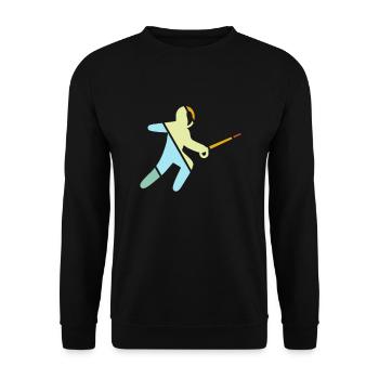 Fechten Retro - Unisex Pullover - Schwarz - Vorne - Alina (178cm) & Michal (187cm)