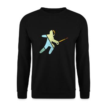 Fechten Retro - Unisex Pullover - Schwarz - Vorne - Alina (178cm) & Michal (187cm)