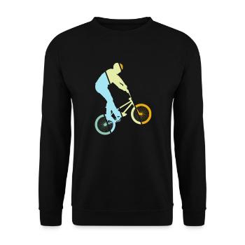 BMX Retro - Unisex Pullover - Schwarz - Vorne - Alina (178cm) & Michal (187cm)