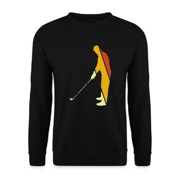 Golf Retro - Unisex Pullover - Schwarz - Vorne - Alina (178cm) & Michal (187cm)