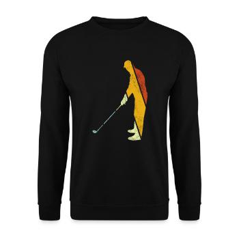Golf Retro - Unisex Pullover - Schwarz - Vorne - Alina (178cm) & Michal (187cm)