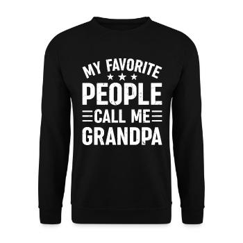 Mes gens préférés m’appellent grand-père - Fête des pères - Sweat-shirt Unisexe - noir - Devant - Alina (178cm) & Michal (187cm)