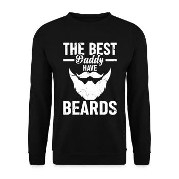 The Best Daddy Have Beards - Fathers Day Dad - Unisex Sweatshirt - black - Front - Alina (178cm) & Michal (187cm)