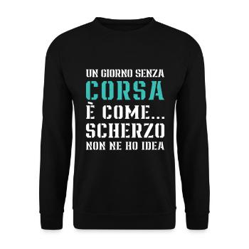 Une journée sans courir entraînement sportif - Sweat-shirt Unisexe - noir - Devant - Alina (178cm) & Michal (187cm)