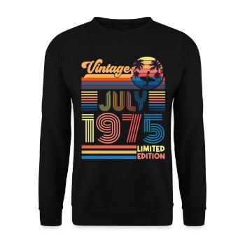 Birthday July 1975. Gift July 1975. - Unisex Sweatshirt - black - Front - Alina (178cm) & Michal (187cm)