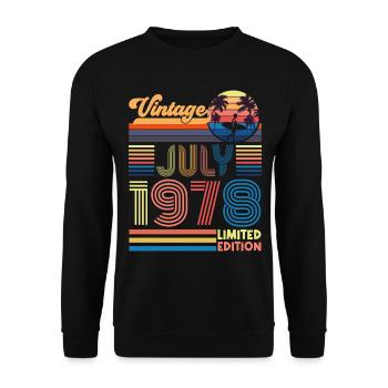 Birthday July 1978. Gift July 1978. - Unisex Sweatshirt - black - Front - Alina (178cm) & Michal (187cm)
