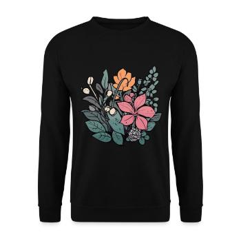 Plants and flowers for nature lovers and gardeners - Unisex Sweatshirt - black - Front - Alina (178cm) & Michal (187cm)