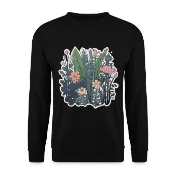 Plants and flowers for nature lovers and gardeners - Unisex Sweatshirt - black - Front - Alina (178cm) & Michal (187cm)