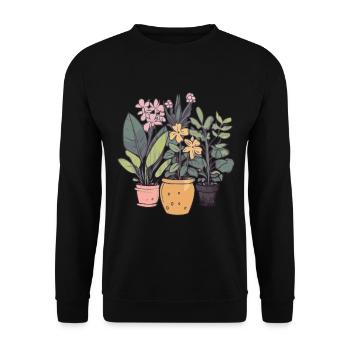 Plants and flowers for nature lovers and gardeners - Unisex Sweatshirt - black - Front - Alina (178cm) & Michal (187cm)
