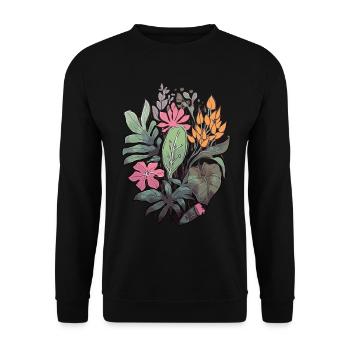 Plants and flowers for nature lovers and gardeners - Unisex Sweatshirt - black - Front - Alina (178cm) & Michal (187cm)