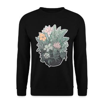 Plants and flowers for nature lovers and gardeners - Unisex Sweatshirt - black - Front - Alina (178cm) & Michal (187cm)