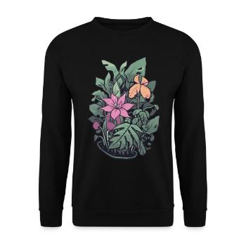 Plants and flowers for nature lovers and gardeners - Unisex Sweatshirt - black - Front - Alina (178cm) & Michal (187cm)